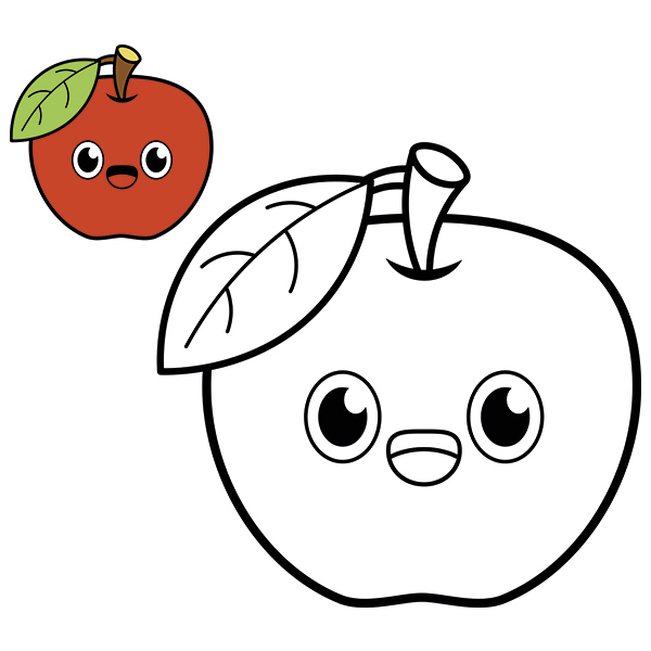 Ausmalbild kostenlos Apfel